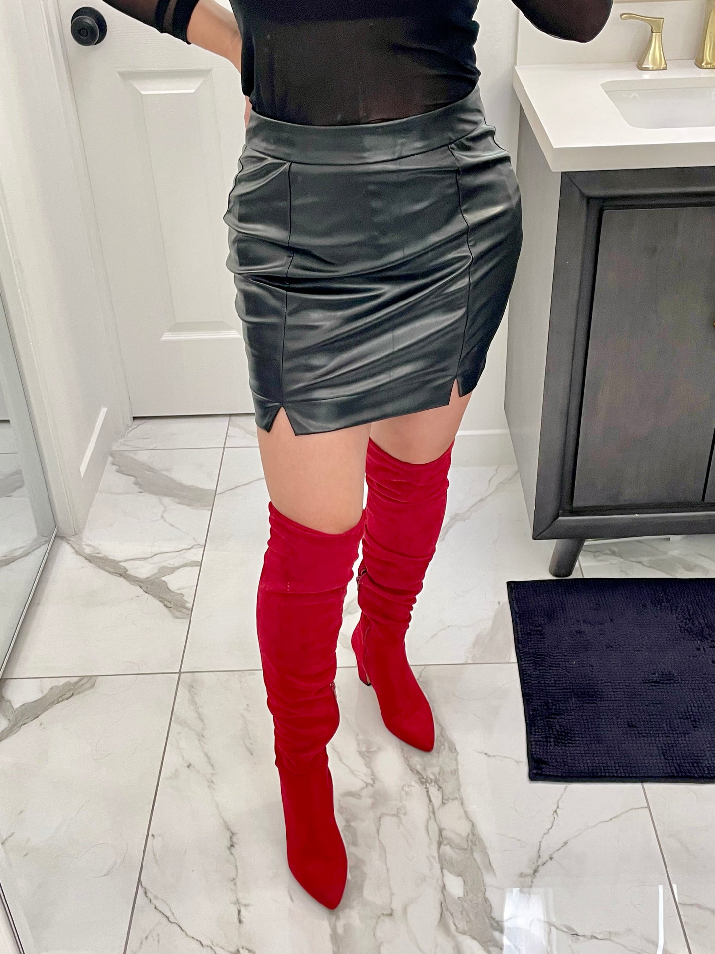 Celine Faux Leather Skirt