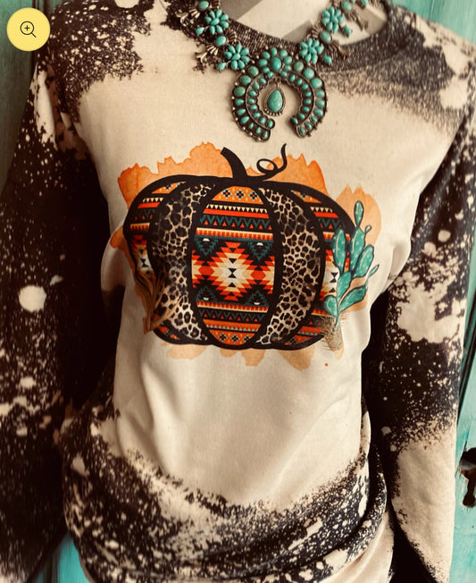 Western Pumpkin Crew Sweater