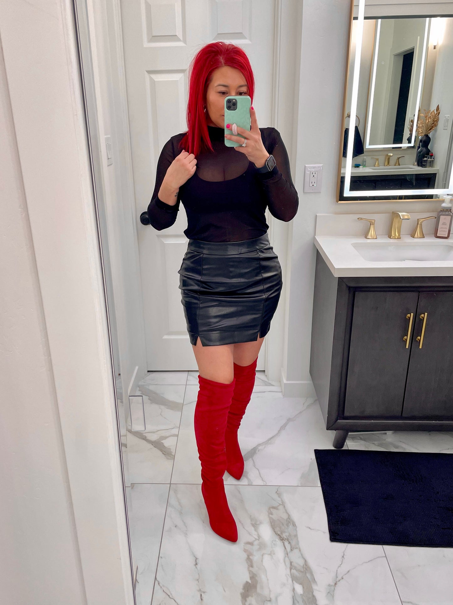 Celine Faux Leather Skirt