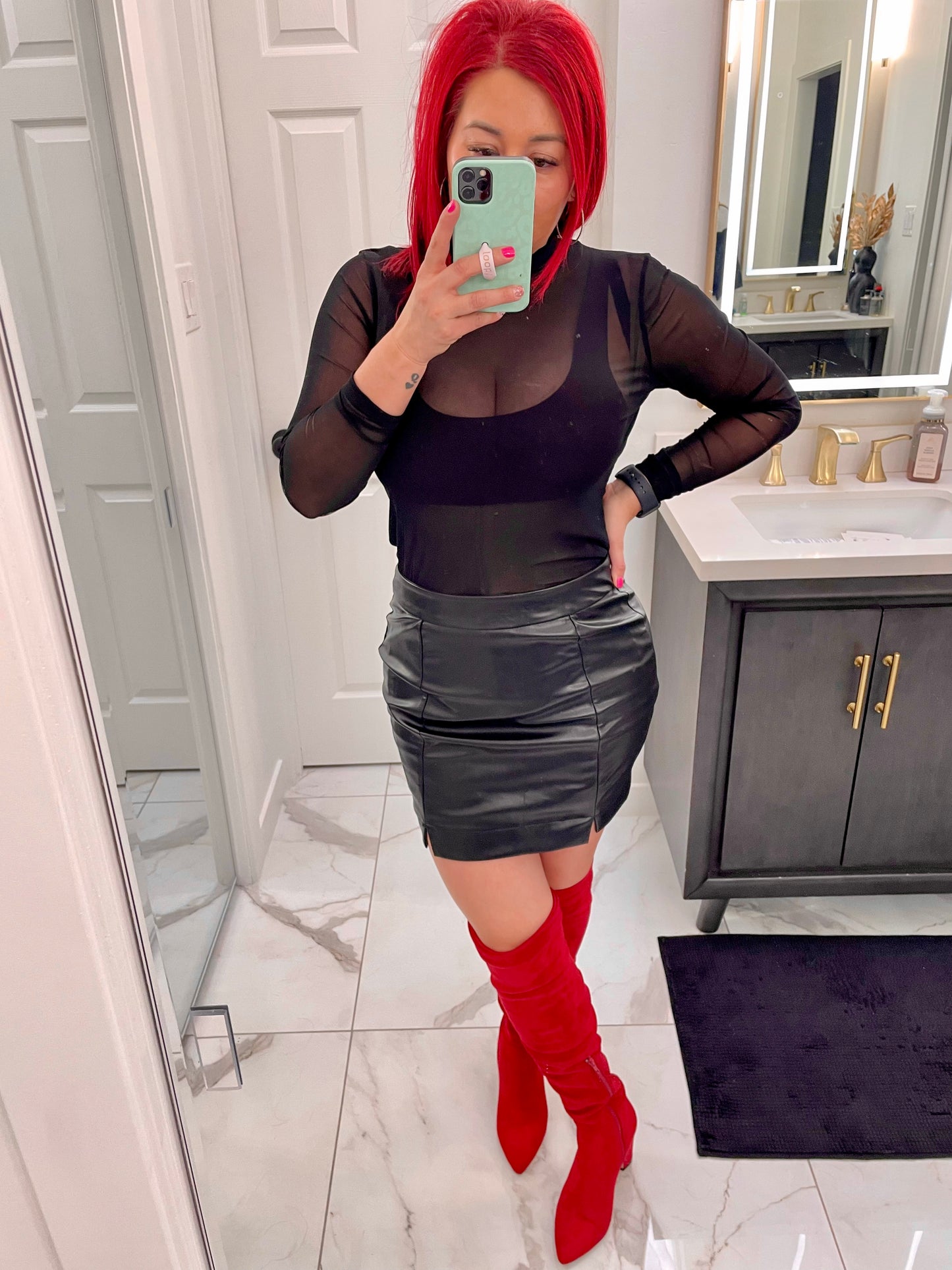 Celine Faux Leather Skirt