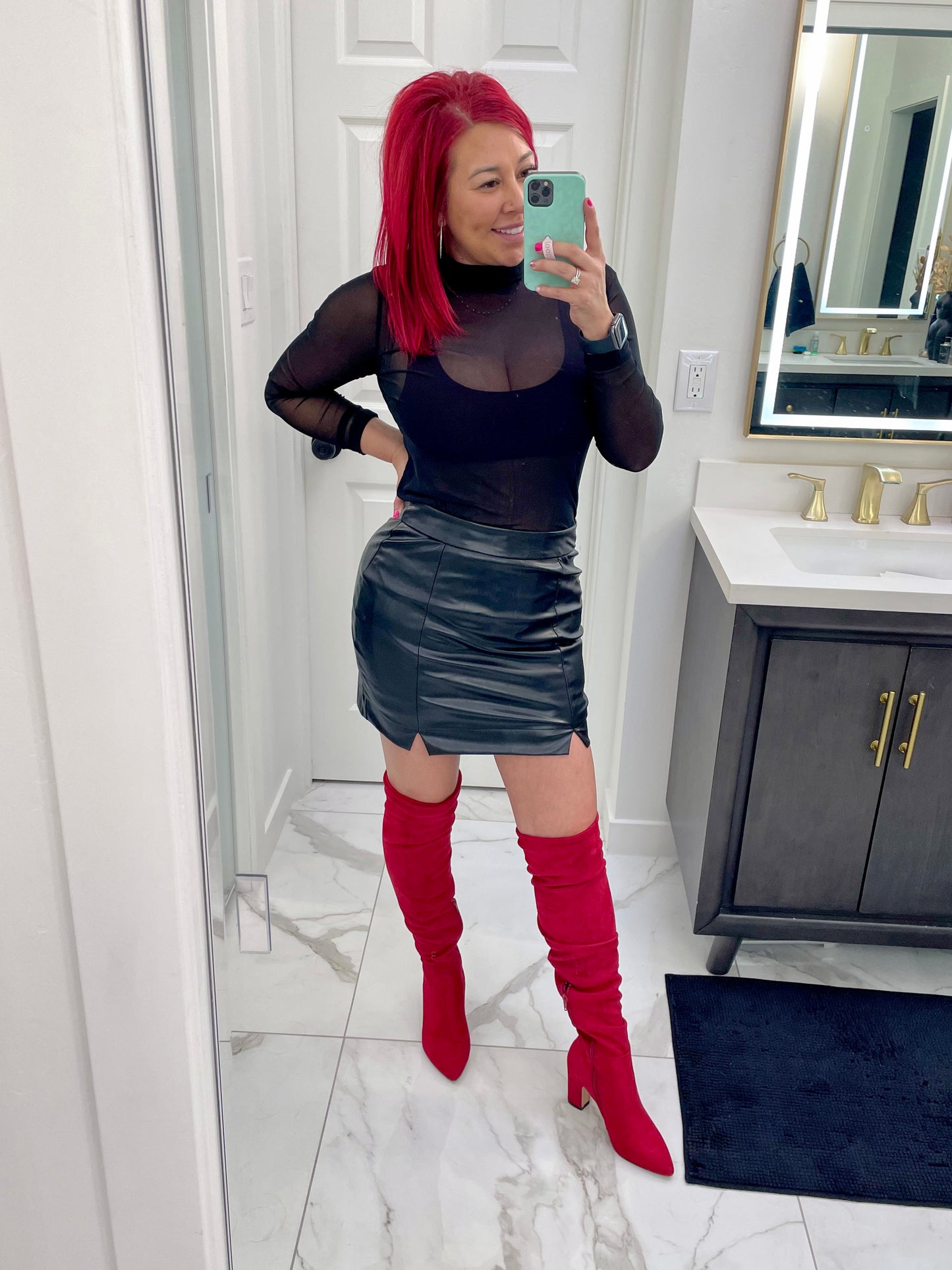Celine Faux Leather Skirt