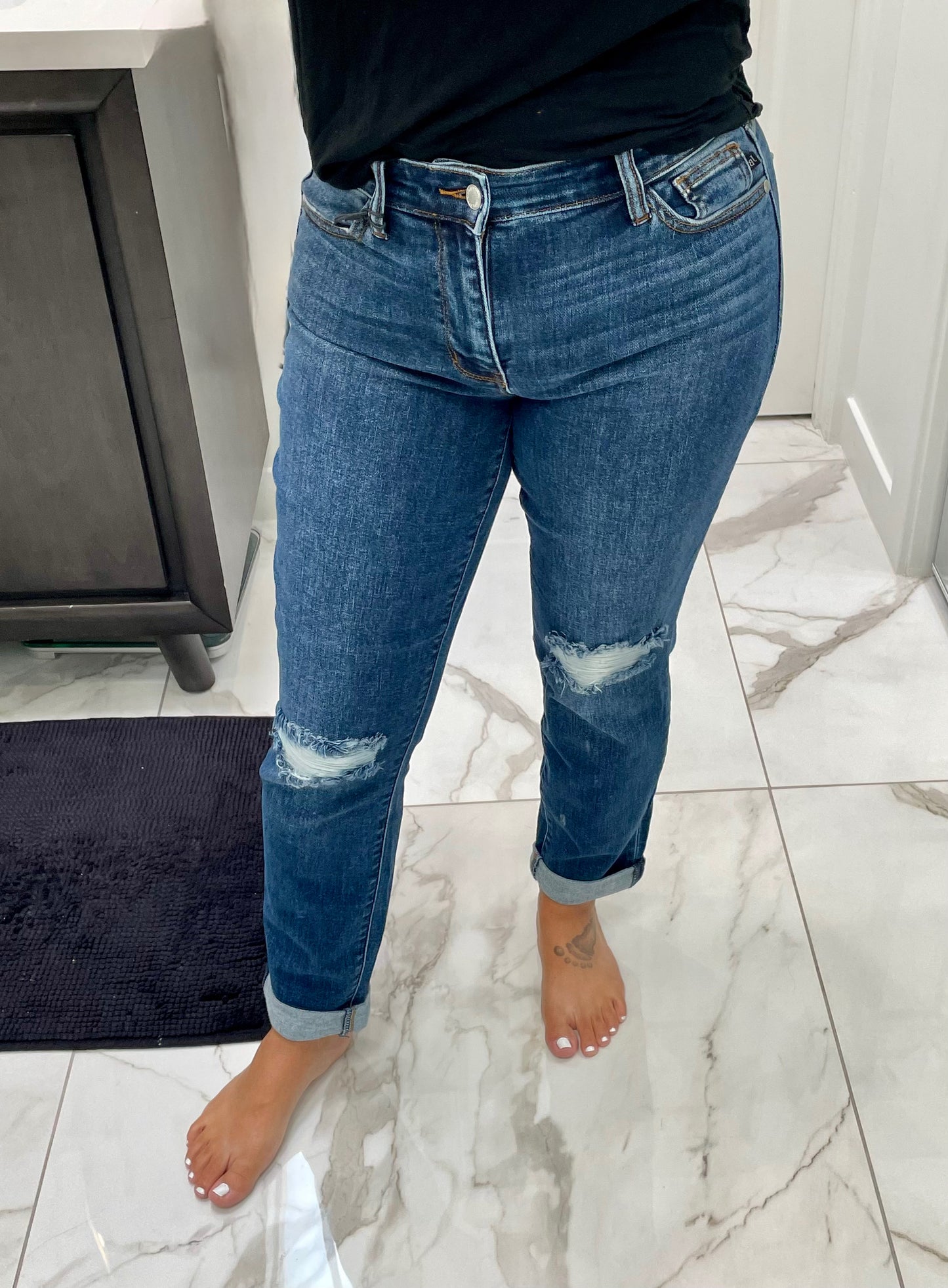 Peggy Destroyed Girlfriend Jeans - Judy Blues