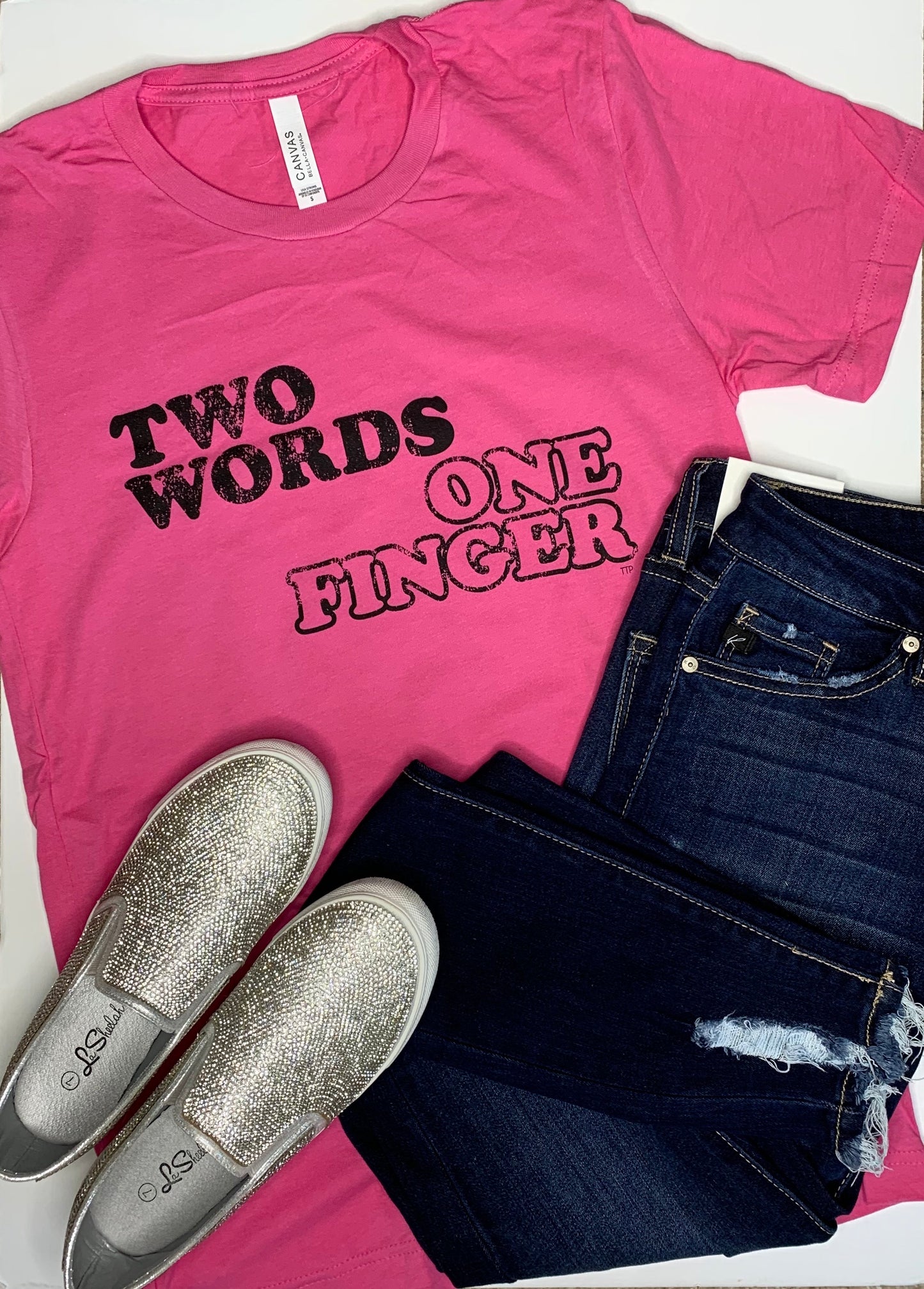 Two Words, One Finger Tee