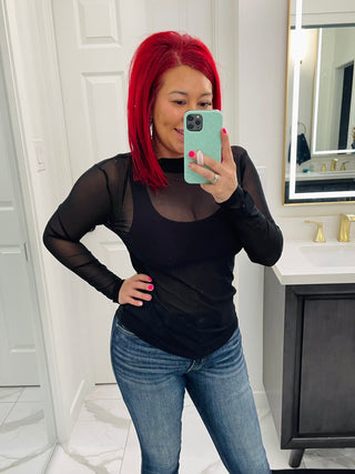 Midnight Mesh Top