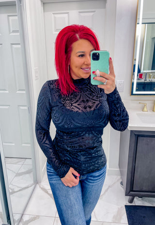 Western Glam Mesh Top