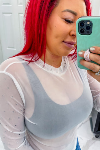 Diamonds & Pearls Mesh Top