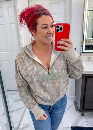 Camo babe 1/2 Zip Hoodie