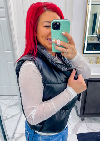 Diamonds & Pearls Mesh Top