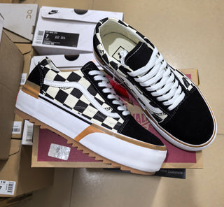 Checkered Platforms W/ Shoe Strings