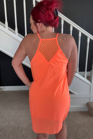 Chelsea Dress - Neon Coral