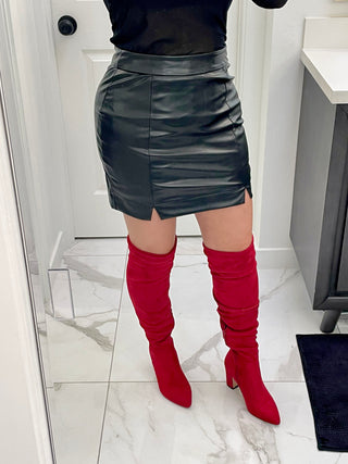 Celine Faux Leather Skirt