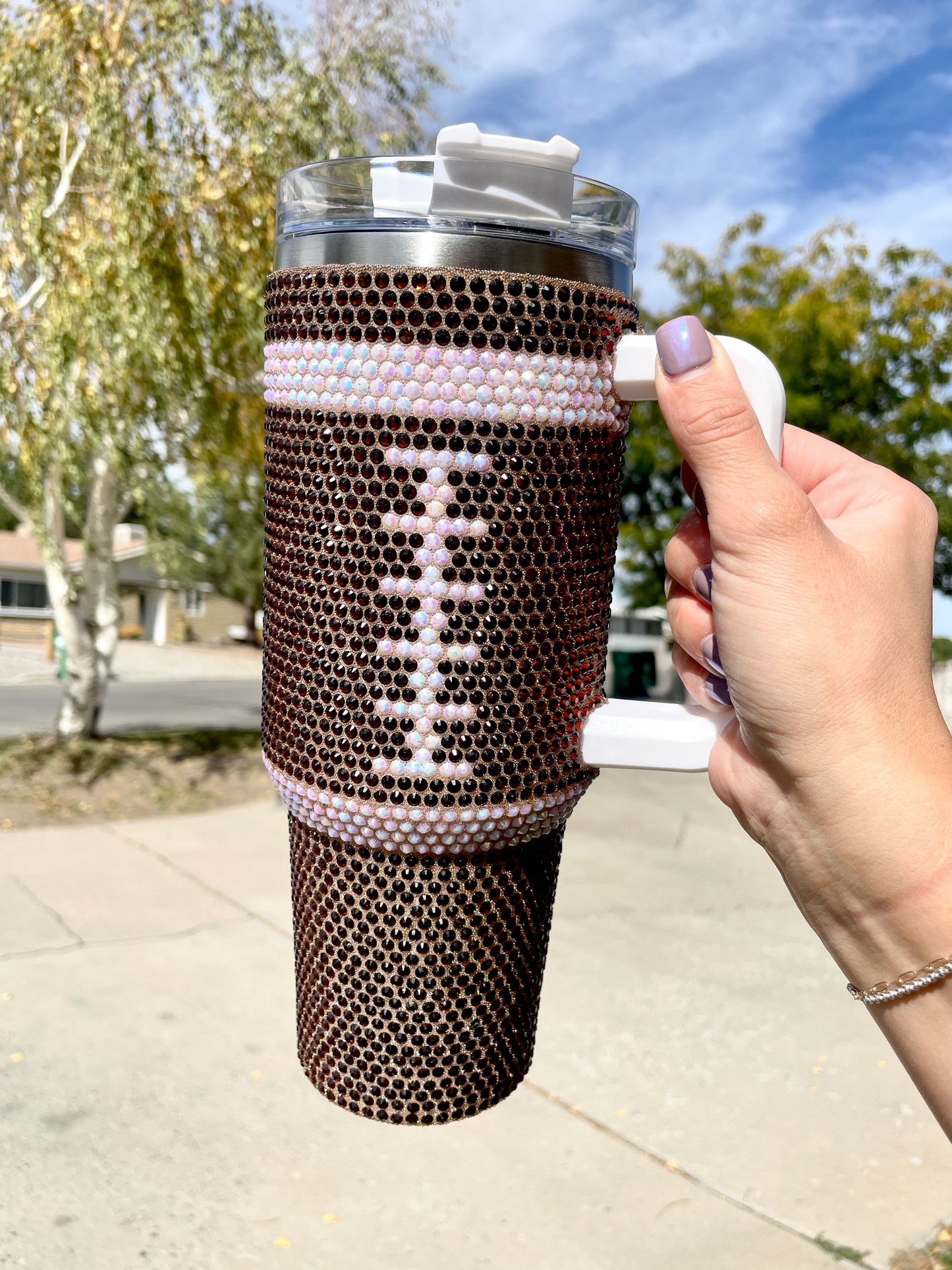 Rhinestone Football Cup