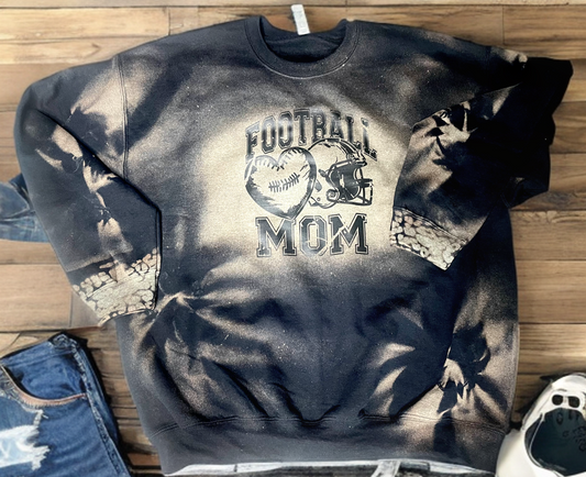 Football Mom Bleached Sweatshirt