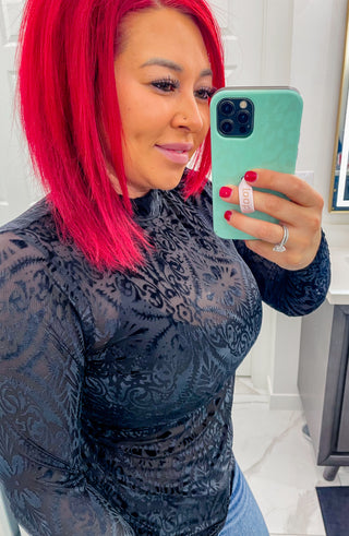 Western Glam Mesh Top