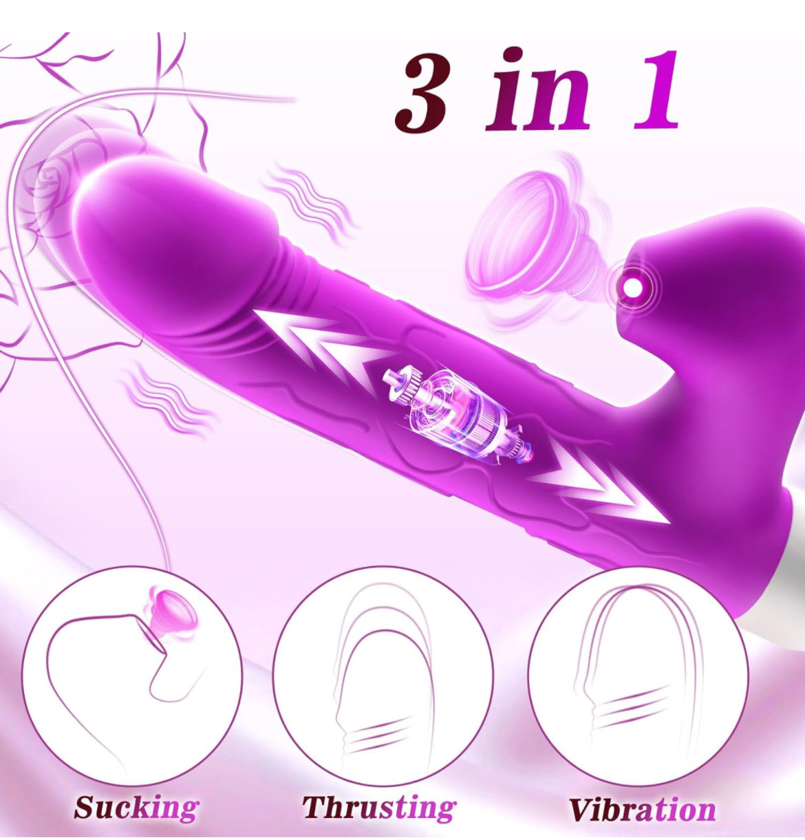 3 in 1 Sucking Thrusting Vibration Toy