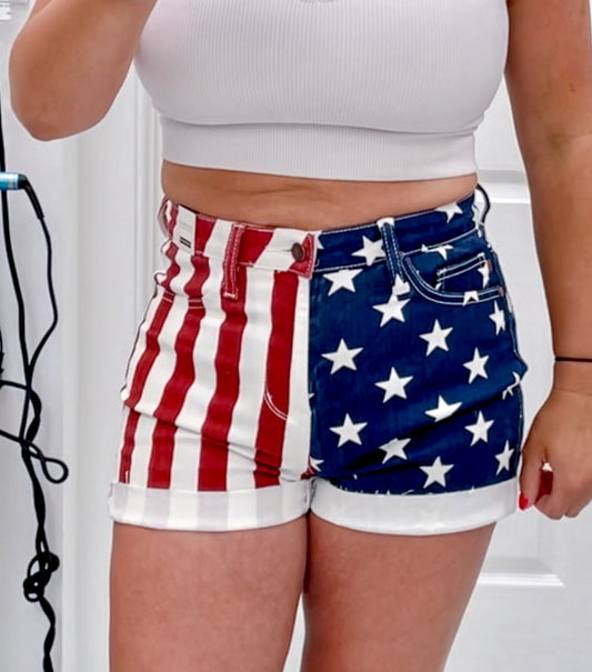 American Flag Shorts- Judy Blue