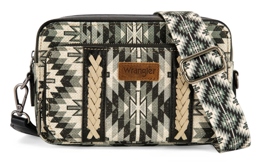 Wrangler Southwestern Pattern Crossbody Purse - Black