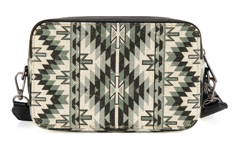 Wrangler Southwestern Pattern Crossbody Purse - Black
