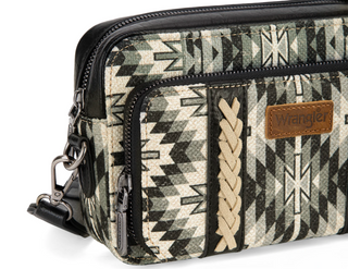 Wrangler Southwestern Pattern Crossbody Purse - Black