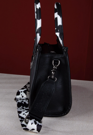 Wrangler Cow Print Concealed Carry Tote/Crossbody - Black