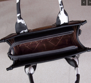 Wrangler Cow Print Concealed Carry Tote/Crossbody - Black