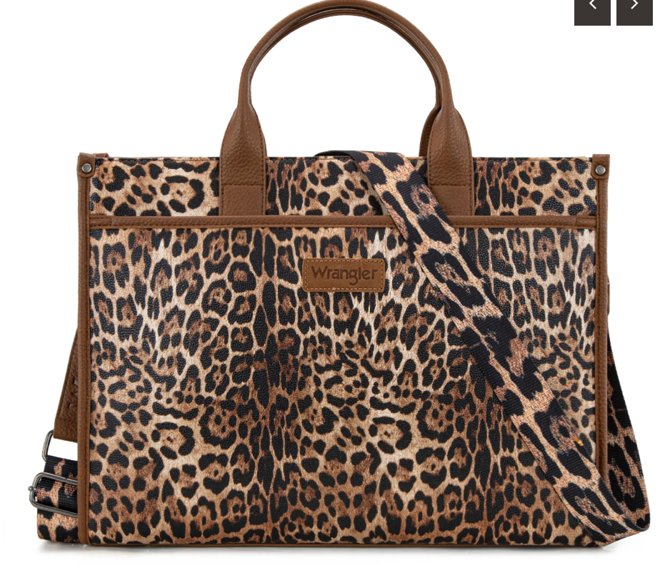 Wrangler Carry-All Large Tote Work Tote /Crossbody - Leopard