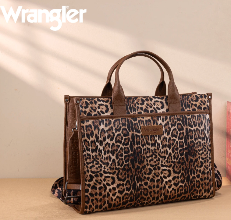 Wrangler Carry-All Large Tote Work Tote /Crossbody - Leopard
