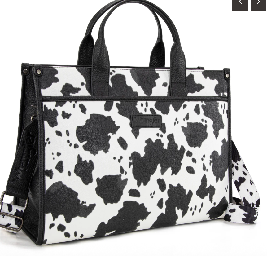 Wrangler Carry-All Large Tote Work Tote /Crossbody - Cow-Black