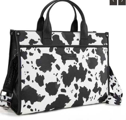 Wrangler Carry-All Large Tote Work Tote /Crossbody - Cow-Black