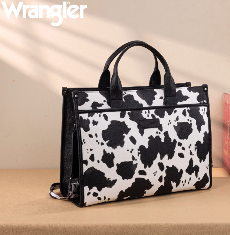 Wrangler Carry-All Large Tote Work Tote /Crossbody - Cow-Black
