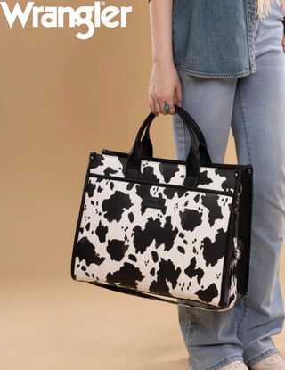 Wrangler Carry-All Large Tote Work Tote /Crossbody - Cow-Black