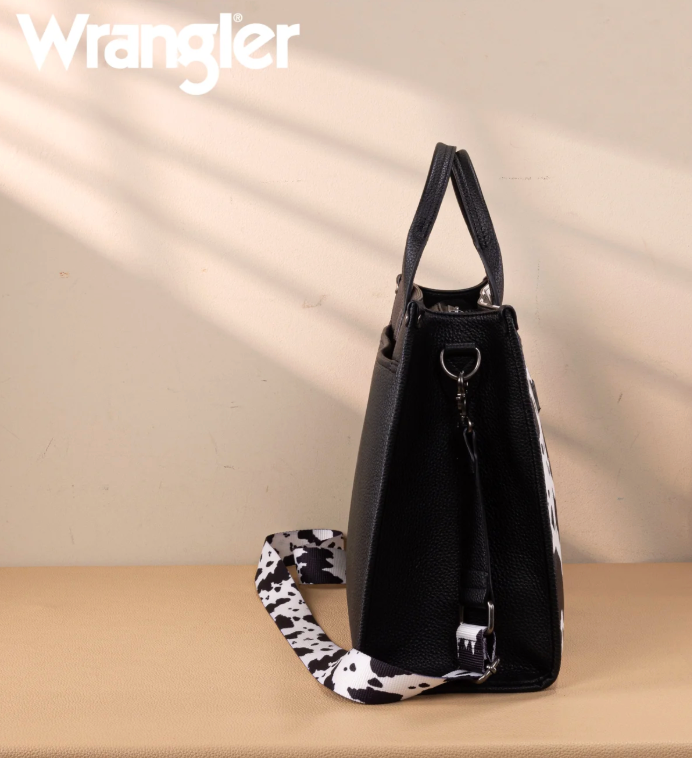 Wrangler Carry-All Large Tote Work Tote /Crossbody - Cow-Black
