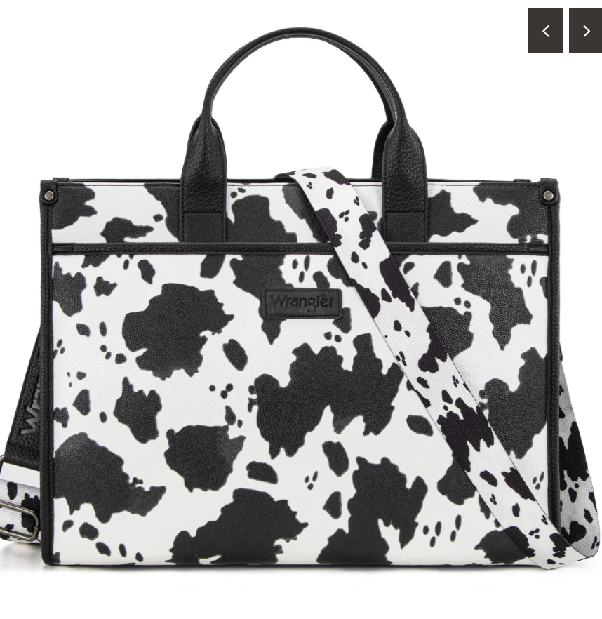 Wrangler Carry-All Large Tote Work Tote /Crossbody - Cow-Black