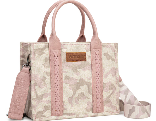 Wrangler Camo Print Tote/Crossbody - Pink