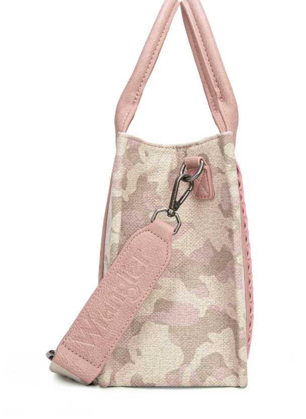 Wrangler Camo Print Tote/Crossbody - Pink