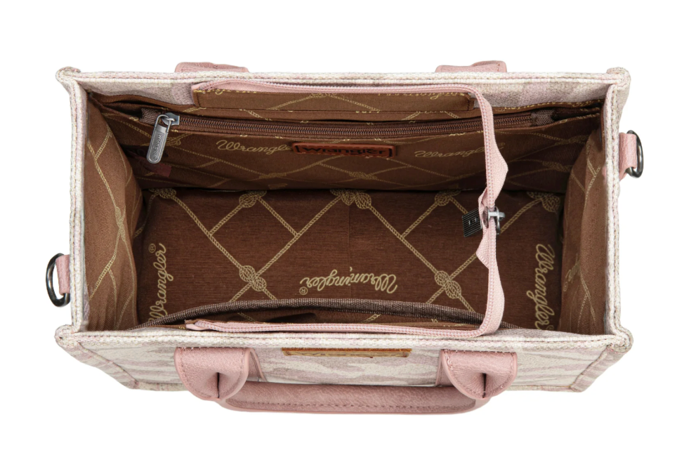 Wrangler Camo Print Tote/Crossbody - Pink