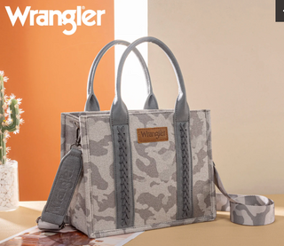 Wrangler Camo Print Tote/Crossbody -Grey
