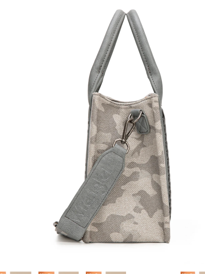 Wrangler Camo Print Tote/Crossbody -Grey