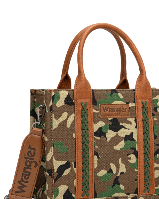 Wrangler Camo Print Tote/Crossbody -Green