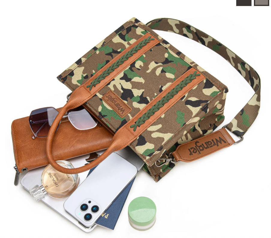 Wrangler Camo Print Tote/Crossbody -Green