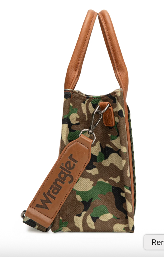 Wrangler Camo Print Tote/Crossbody -Green