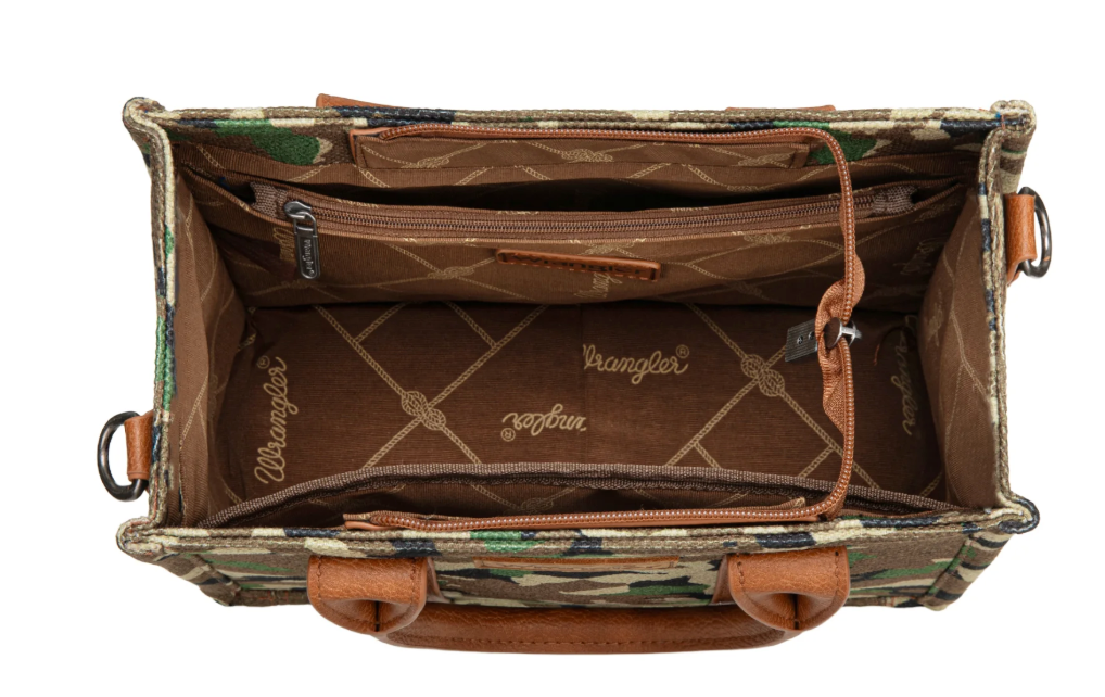 Wrangler Camo Print Tote/Crossbody -Green