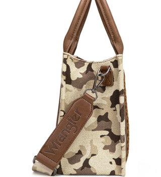 Wrangler Camo Print Tote/Crossbody -Brown