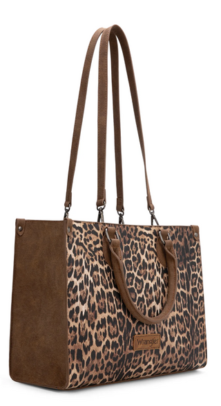 Wrangler Leopard Print Wide Tote Bag/Crossbody