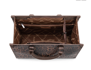 Wrangler Leopard Print Wide Tote Bag/Crossbody Coffee