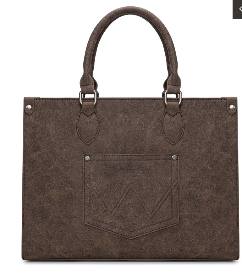 Wrangler Leopard Print Wide Tote Bag/Crossbody Coffee