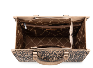 Wrangler Leopard Print Wide Tote Bag/Crossbody Tan