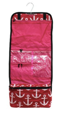 Hanging Cosmetic Case - Pink Anchor