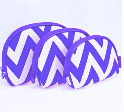 Chevron Cosmetic Case - Purple